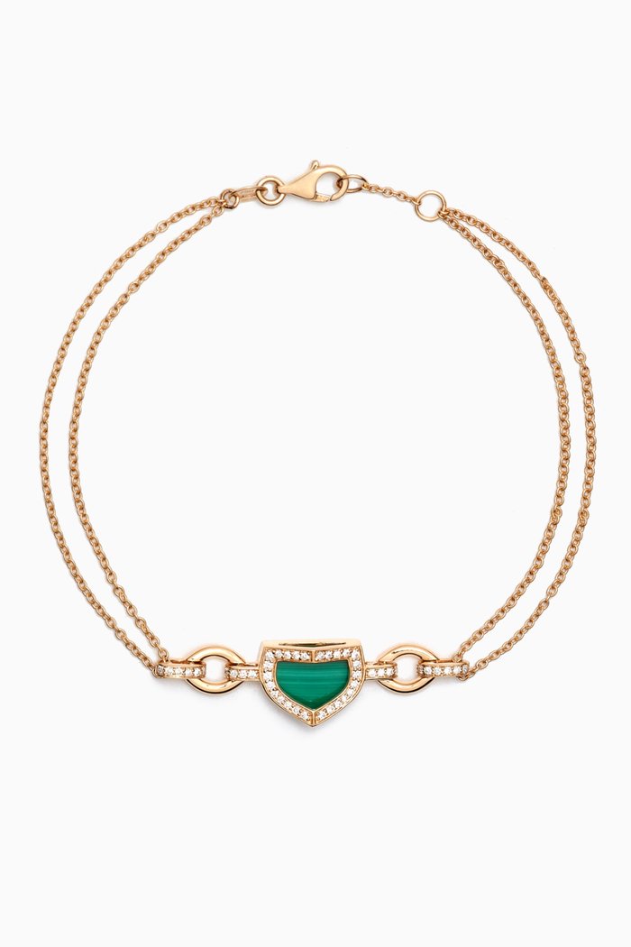 

Dome Art Deco Diamond & Malachite Bracelet in 18kt Gold, Yellow