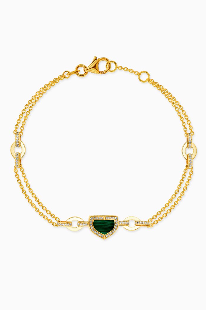 

Dome Art Deco Diamond & Malachite Bracelet in 18kt Yellow Gold