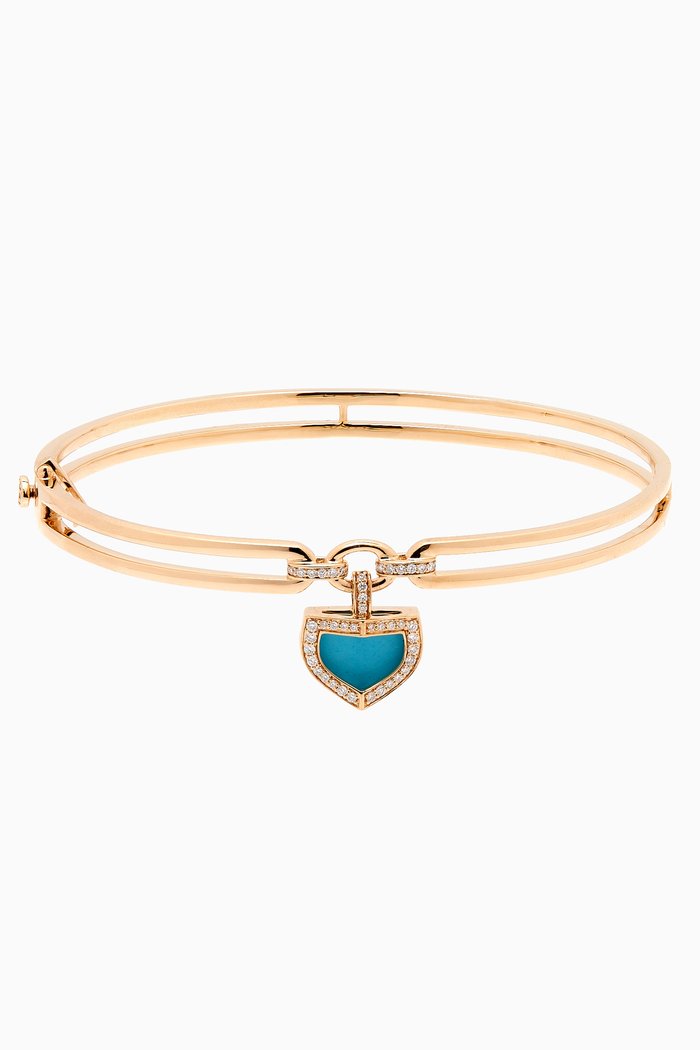 

Dome Art Deco Diamond & Turquoise Bangle in 18kt Gold, Yellow