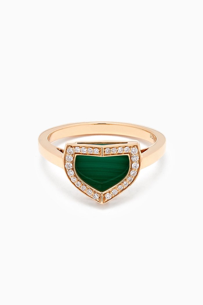 

Dome Art Deco Diamond & Malachite Ring in 18kt Gold, Yellow