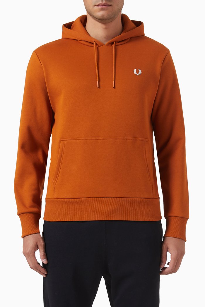 

Laurel Wreath Hooded Sweatshirt in Fleece, Orange