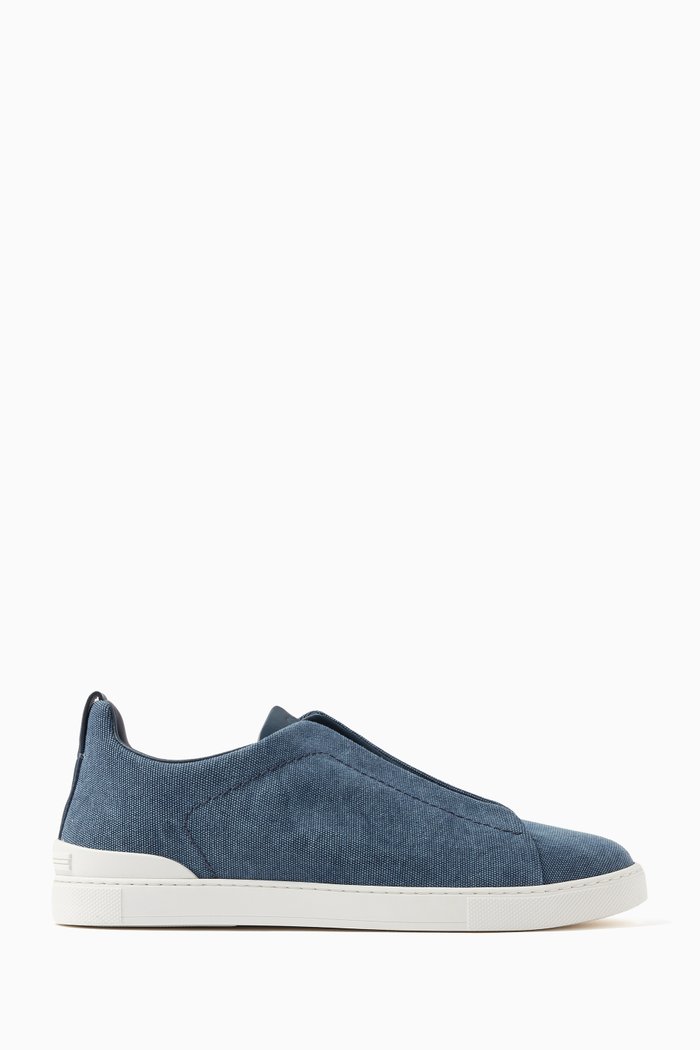 

Triple Stitch Low Top Sneakers in Canvas, Blue