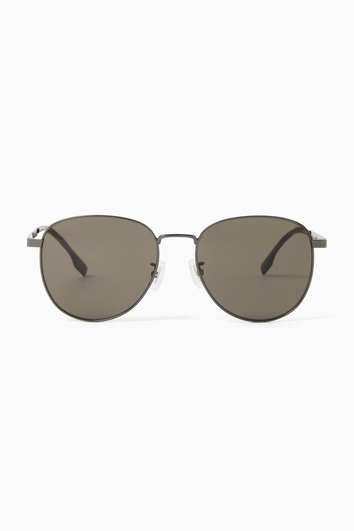 

Round Sunglasses in Steel & Titanium, Black