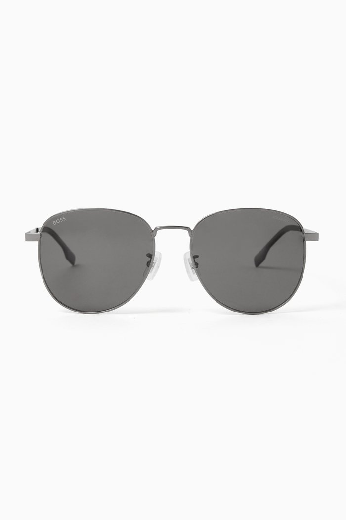 

Round Sunglasses in Steel & Titanium, Silver