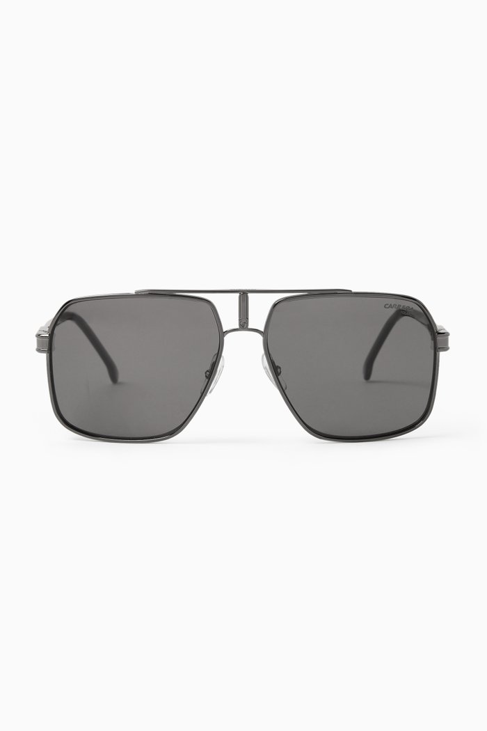 

Aviator Rectangle Sunglasses in Metal, Black
