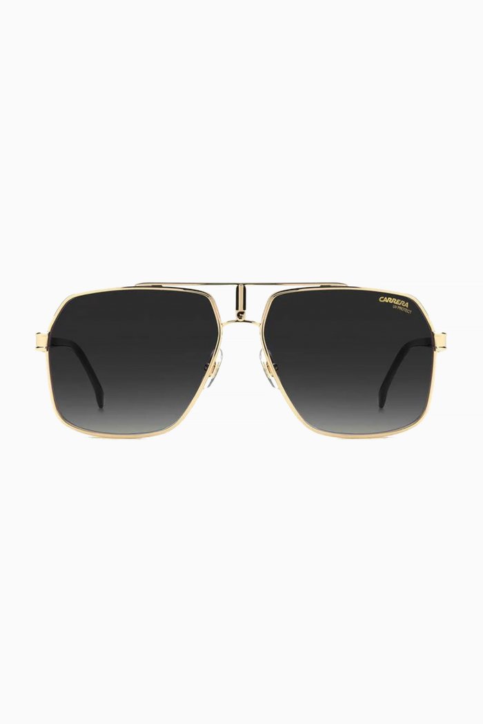 

Aviator Rectangle Sunglasses in Metal, Gold
