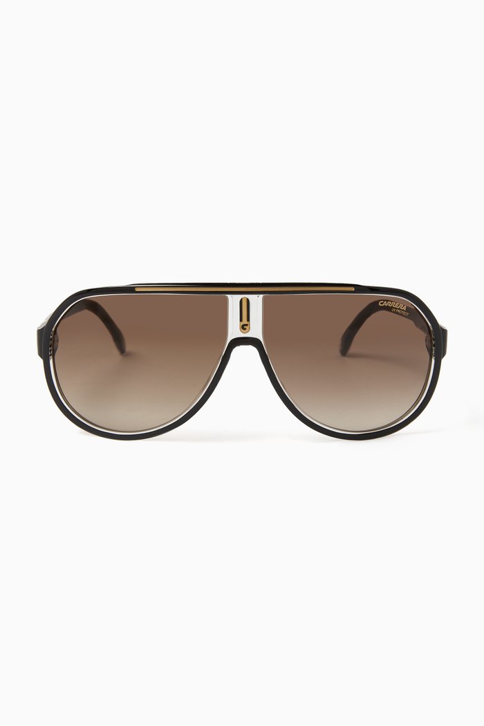 

Aviator Sunglasses in Acetate, Gold
