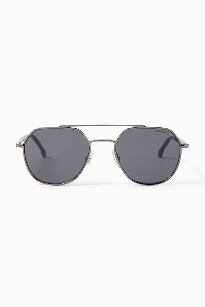 

303/S Geometric Sunglasses in Stainless Steel, Silver