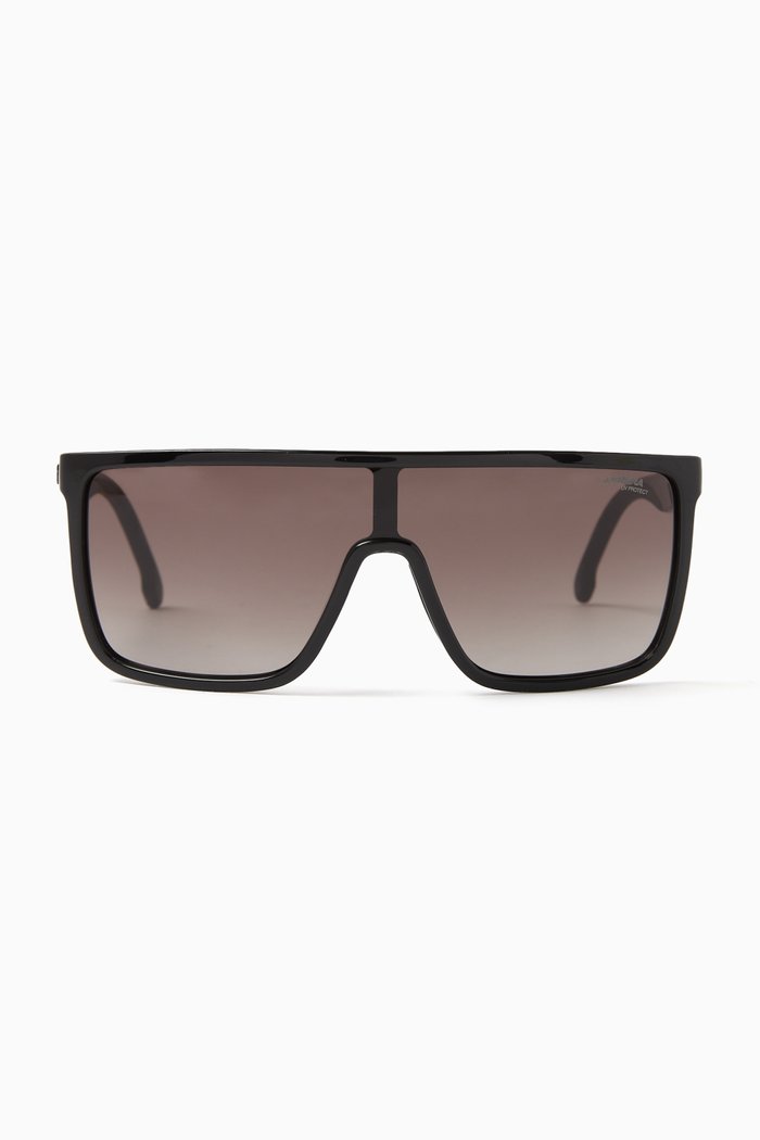 8060/S Rectangular Sunglasses in Polyamide, Black