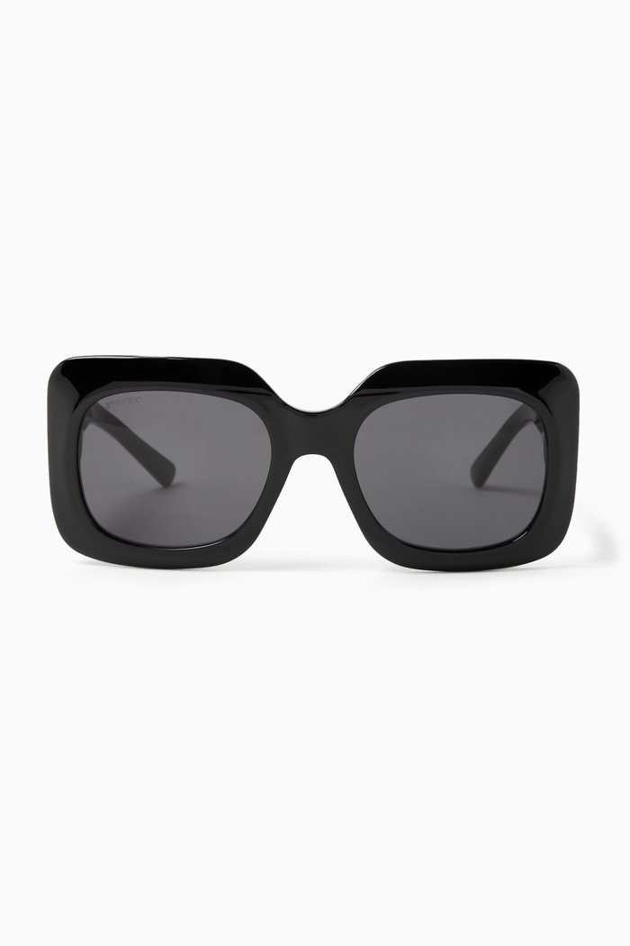 

Gaya Oversized Sunglasses in Acetate & Metal, Black