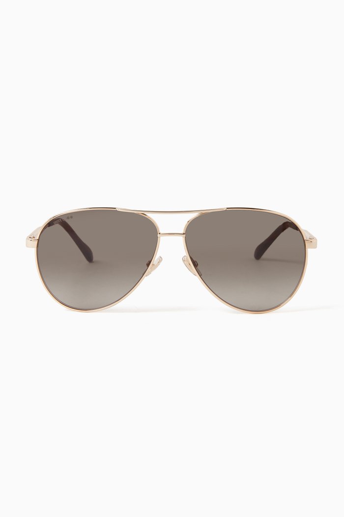 

Jimena Aviator Sunglasses in Metal & Acetate, Gold