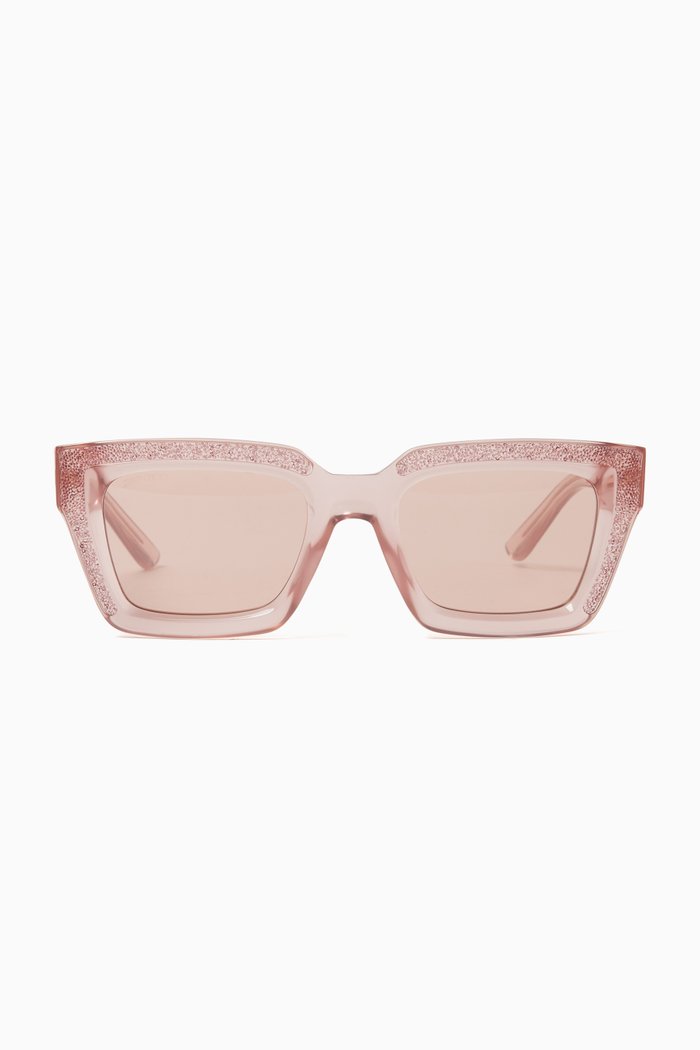 Megs Rectangular Frame Sunglasses in Acetate, Neutral