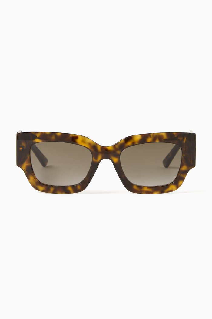 

Nena Rectangular Frame Sunglasses in Acetate, Brown