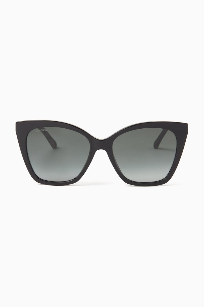 

Rua Cat-eye Frame Sunglasses in Acetate, Black