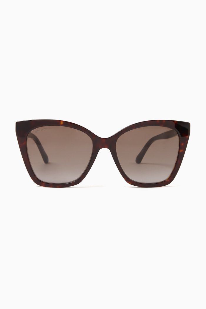

Rua Cat-eye Frame Sunglasses in Acetate, Brown