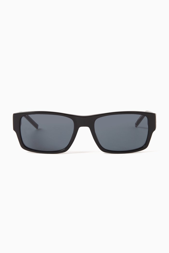 

Rectangular Sunglasses in Acetate, Black