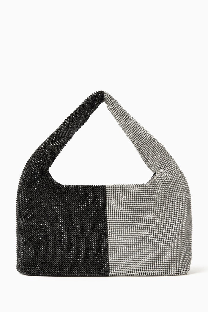 

Mini Armpit Shoulder Bag in Crystal Mesh, Multicolour