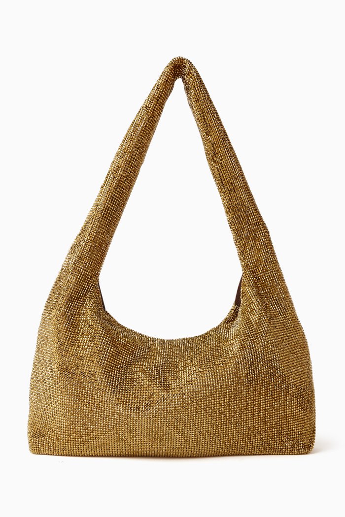 

Small Shoulder Bag in Crystal Mesh, White