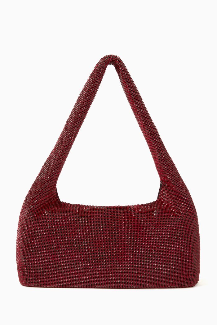 

Small Shoulder Bag in Crystal Mesh, Red