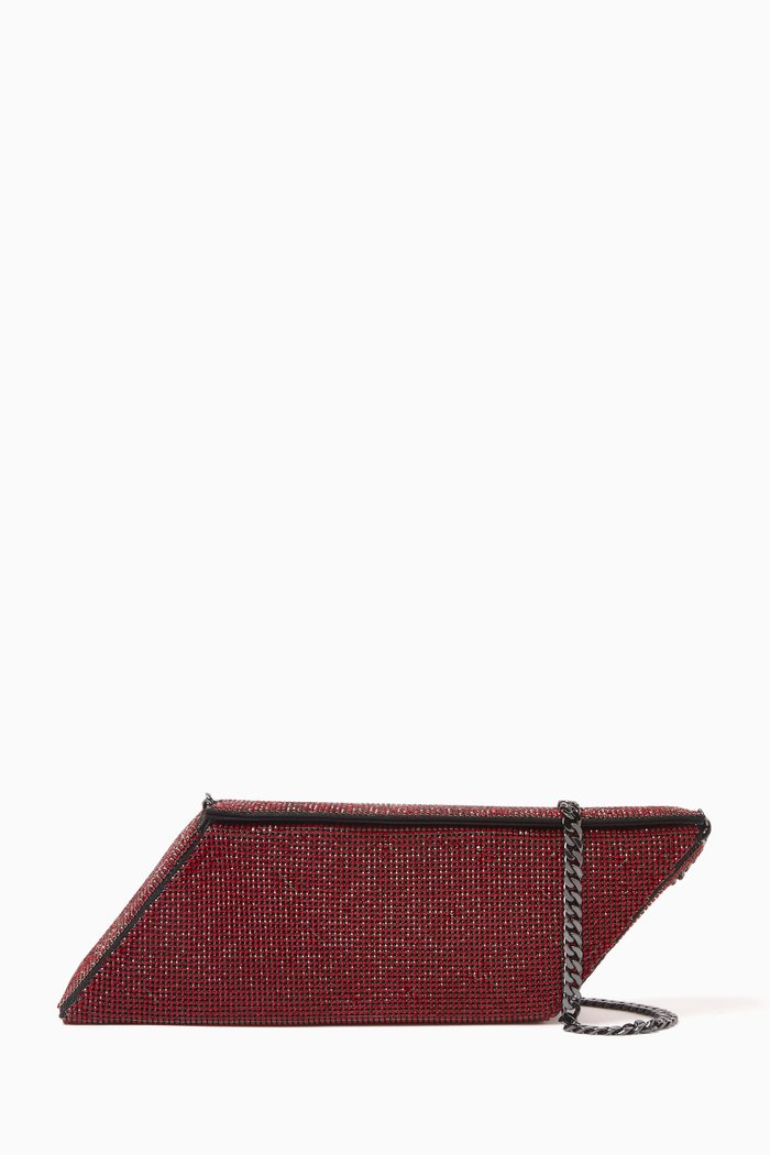 

Paralellogram Clutch in Crystal Mesh, Red