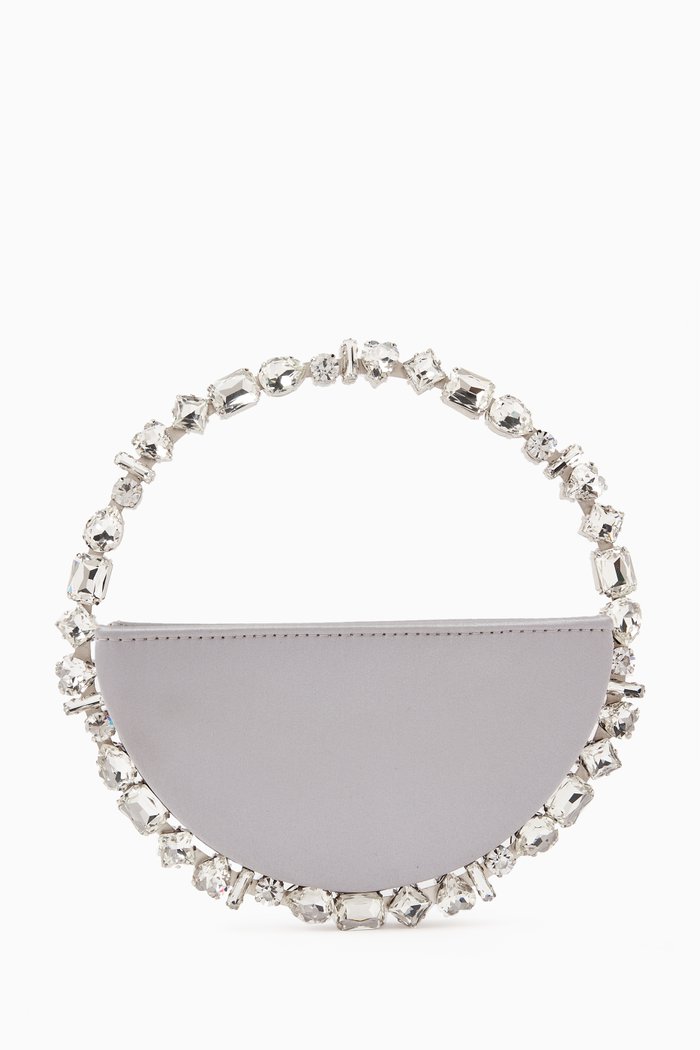 

Taliya Eternity Clutch in Satin, Silver