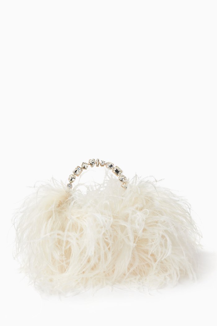 

Taliya Eternity Clutch in Feathers, Neutral