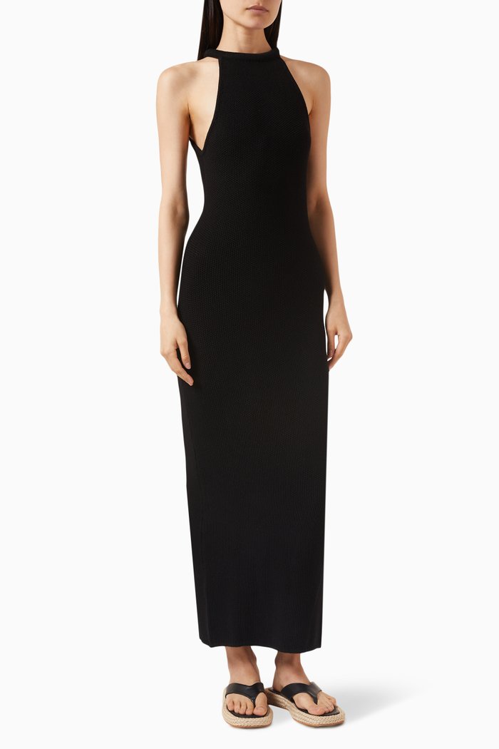 

Harlee Maxi Dress in Viscose-blend Knit, Black