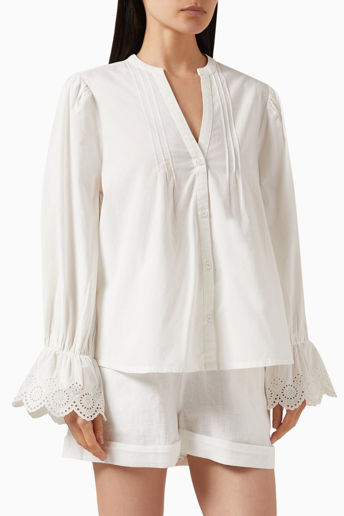 Cassidy Shirt in Cotton, White
