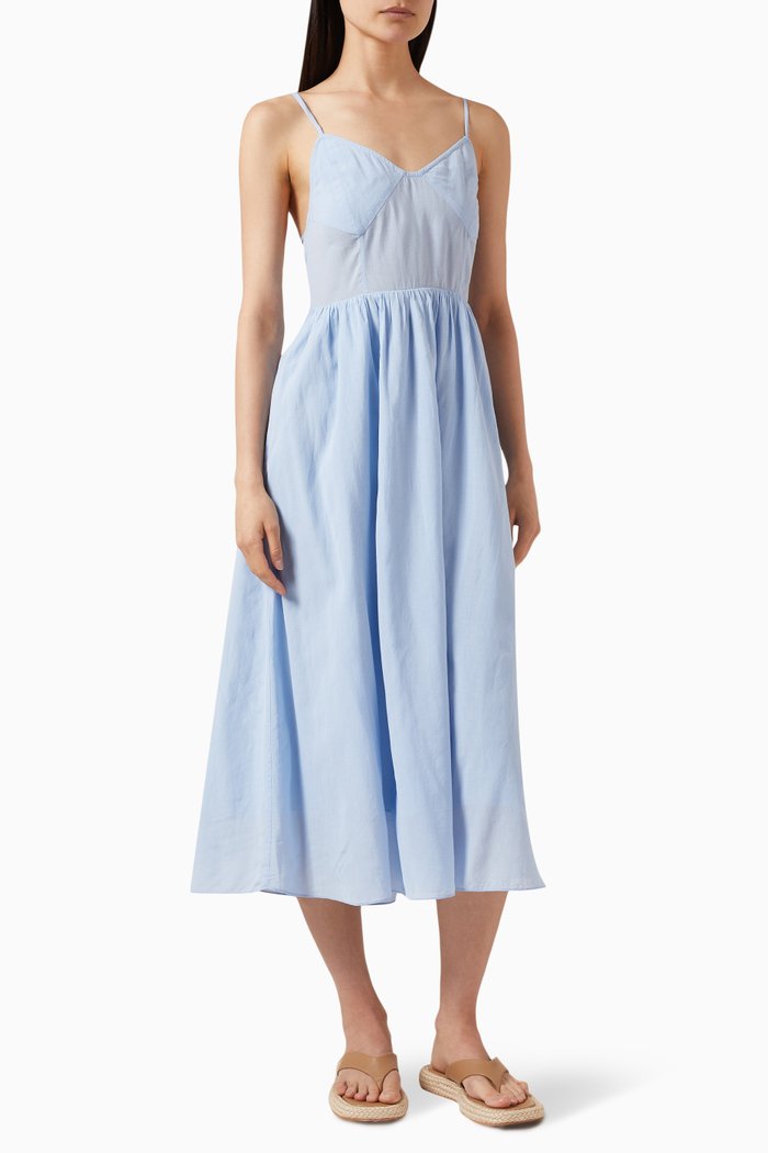 

Winnie Midi Dress in Cotton-blend, Blue