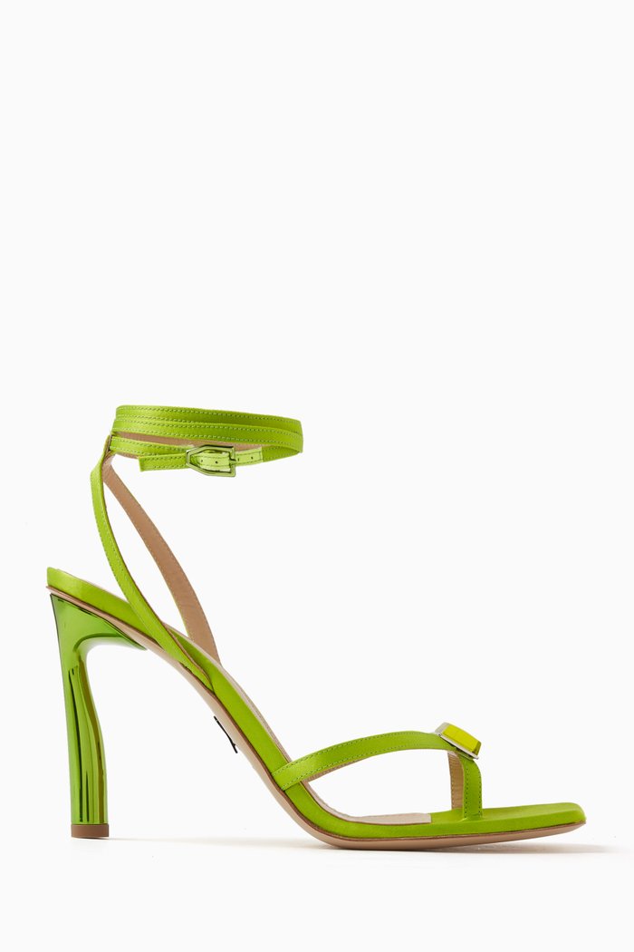 

Cube Lace-up Sandal in Satin, Green
