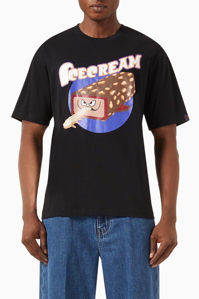 

Crunchy Shark Graphic-print T-shirt in Cotton-jersey, Black