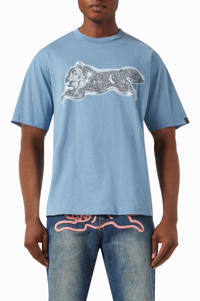 

Iced Out Running Dog Graphic-print T-shirt in Cotton-jersey, Blue