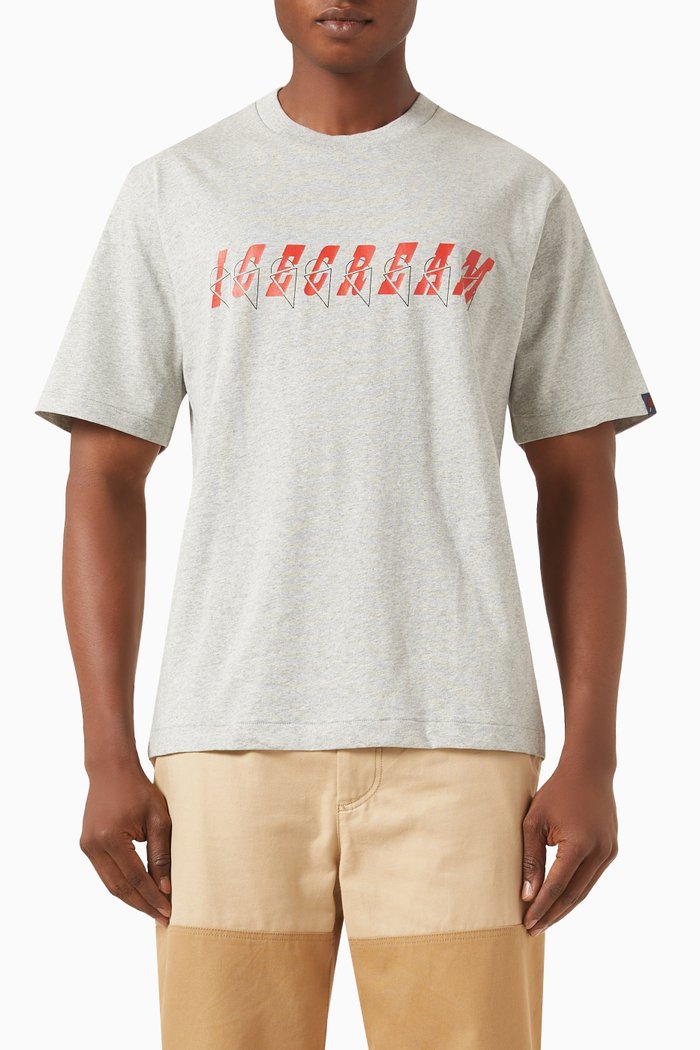 

Italic Logo Graphic-print T-shirt in Cotton-jersey, Grey