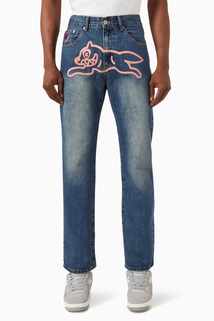 

Running Dog Graphic-print Jeans, Blue