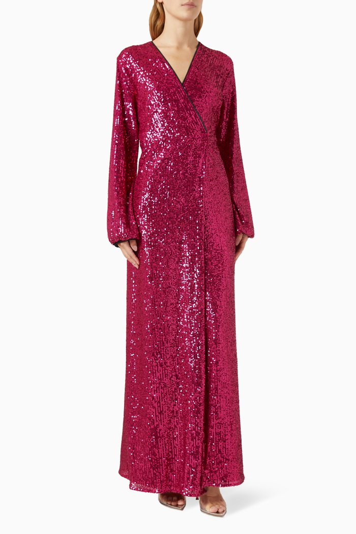 

Germanico Sequinned Maxi Wrap Dress, Purple