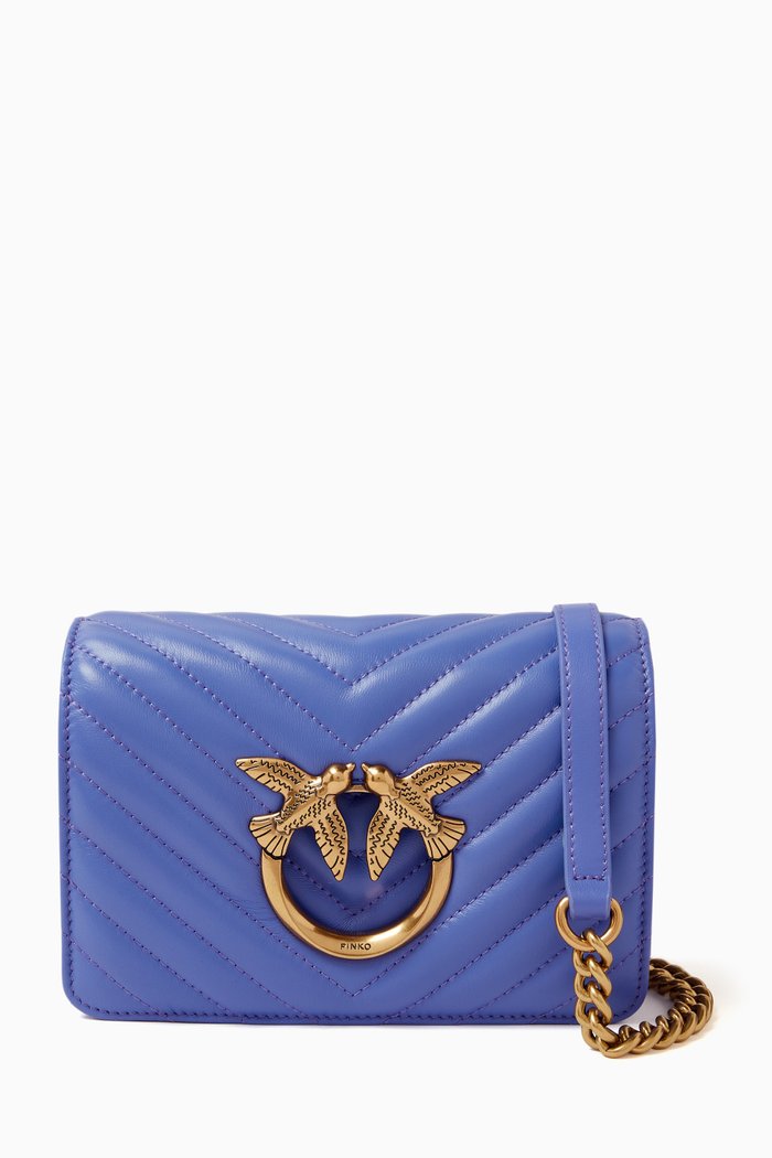 

Mini Love Click Crossbody Bag in Nappa Leather, Blue