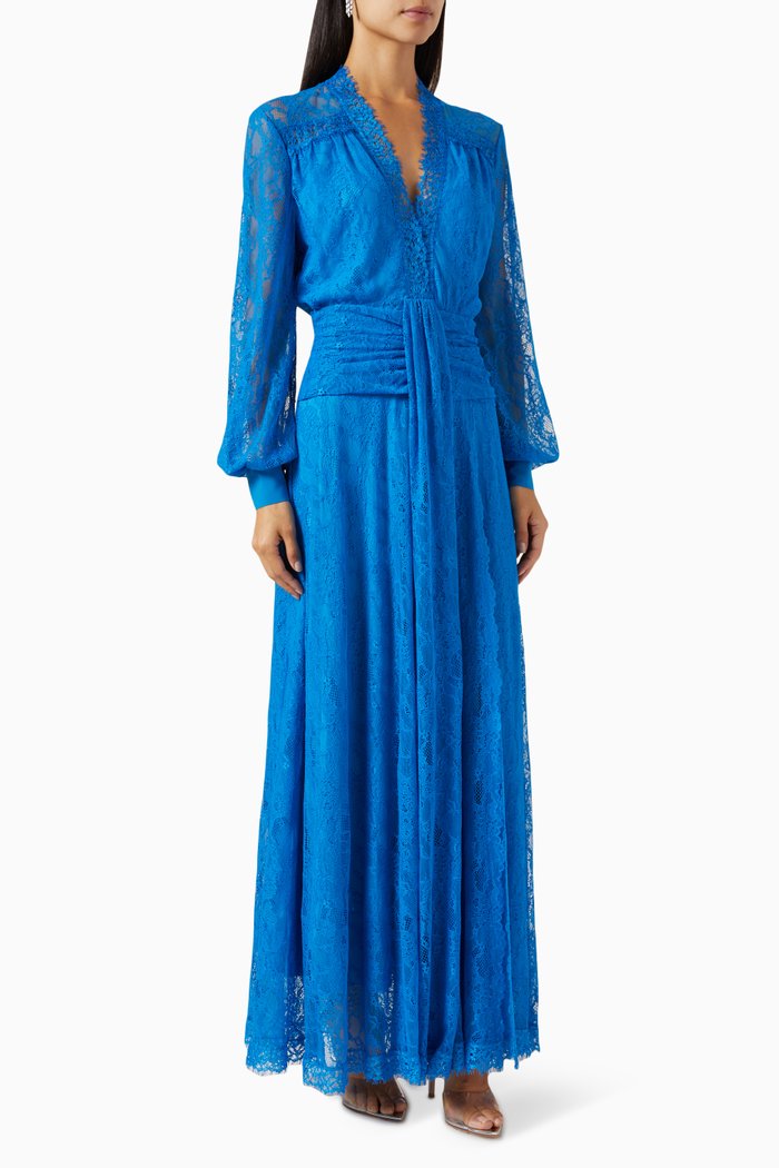 

Sposare Dress in Embroidered Lace, Blue