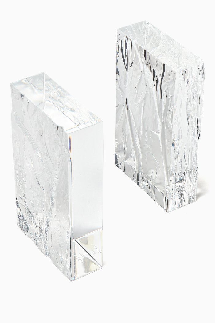 

Crushed Ice Bookends, Set of 2, Colourless