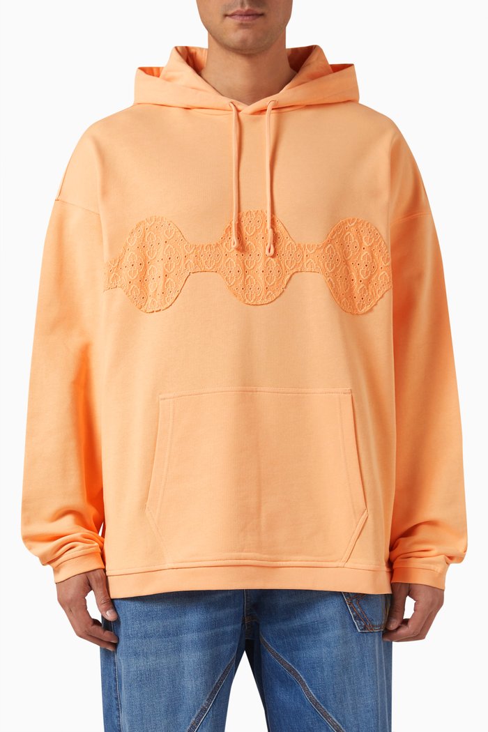 

Oversized Hoodie in Fleece, Orange