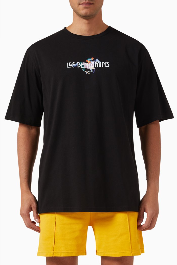

Oversized T-shirt in Cotton Jersey, Black