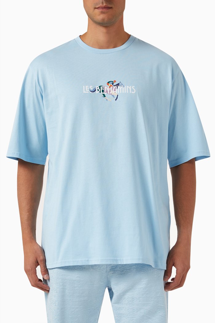 

Oversized T-shirt in Cotton Jersey, Blue