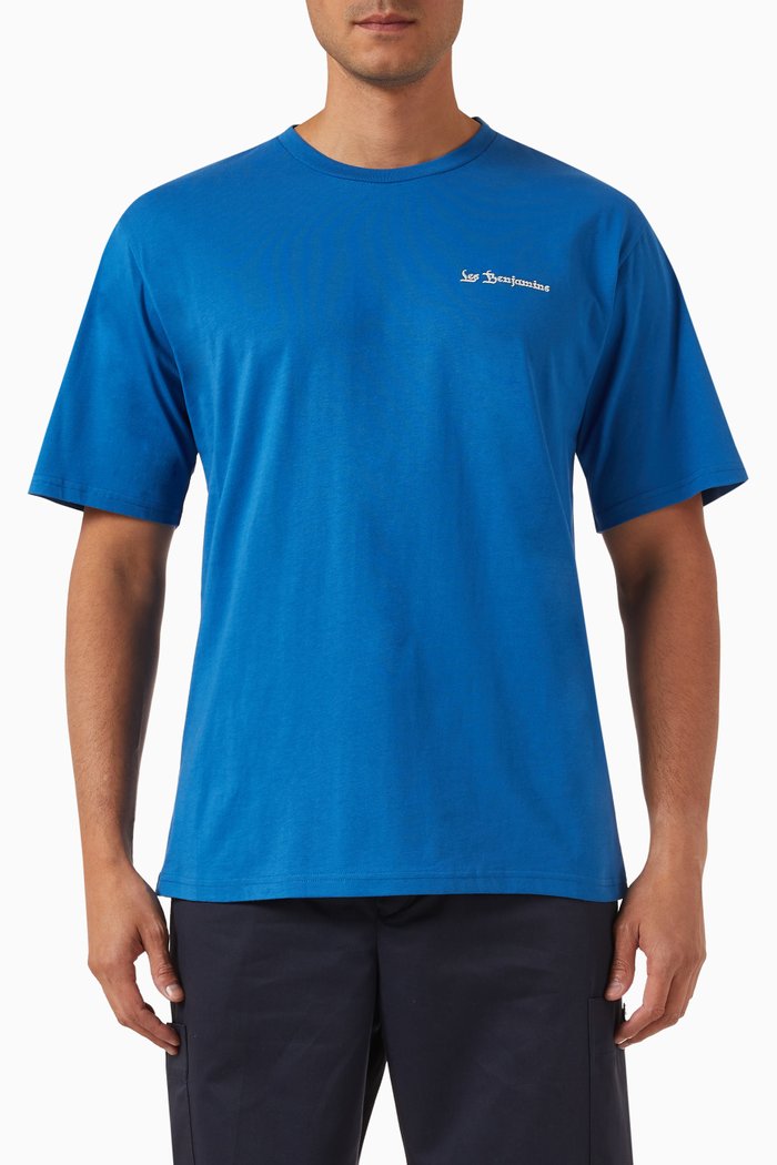 Oversized T-shirt in Cotton Jersey, Blue