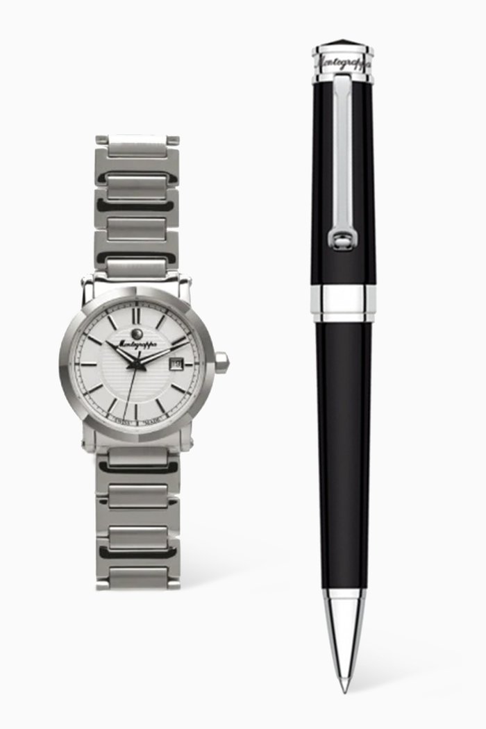 

Parola Watch & Ballpoint Pen Set, Black