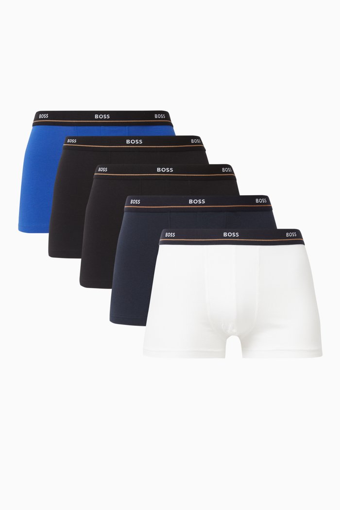 

Essential Logo Trunks in Stretch Cotton, Set of 5, Black