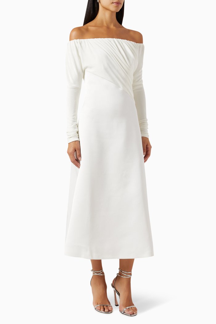 

Laline Midi Dress in Stretch Silk-jersey, White