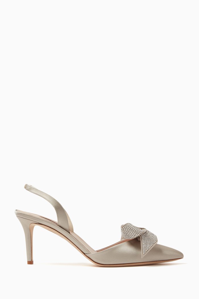 

Emmanuel 70 Slingback Sandals in Satin, Grey