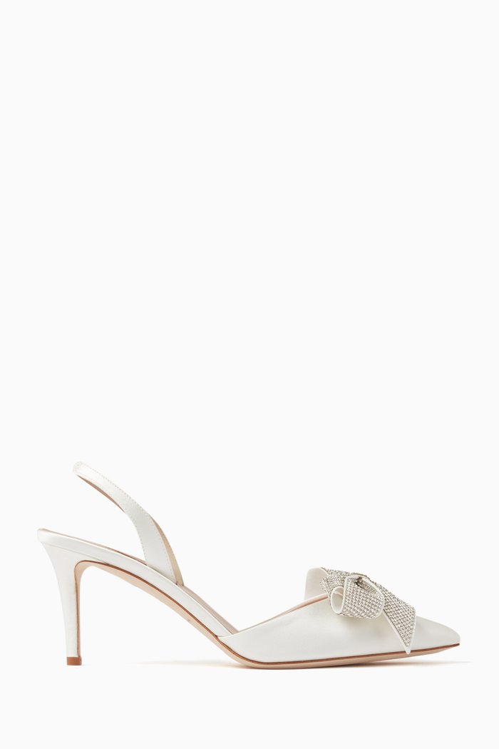 

Emmanuel 70 Slingback Sandals in Satin, Neutral