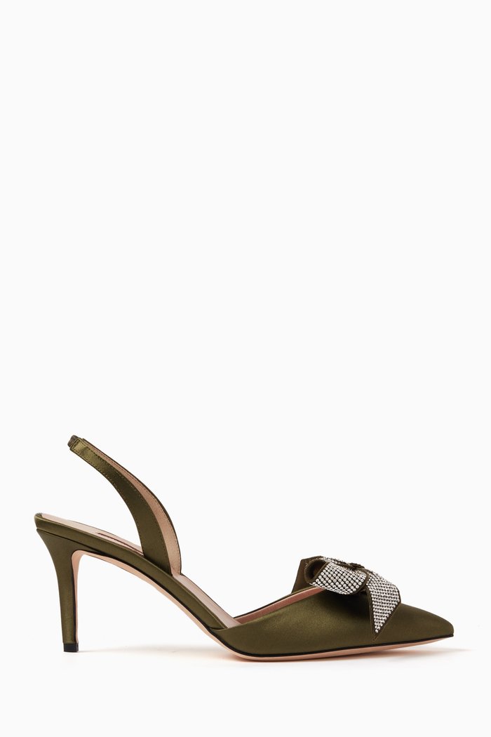 

Emmanuel 70 Slingback Sandals in Satin, Green