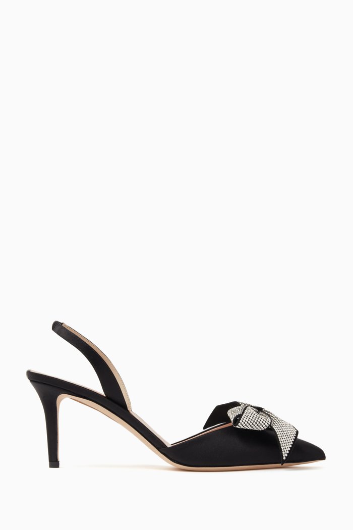 

Emmanuel 70 Slingback Sandals in Satin, Black