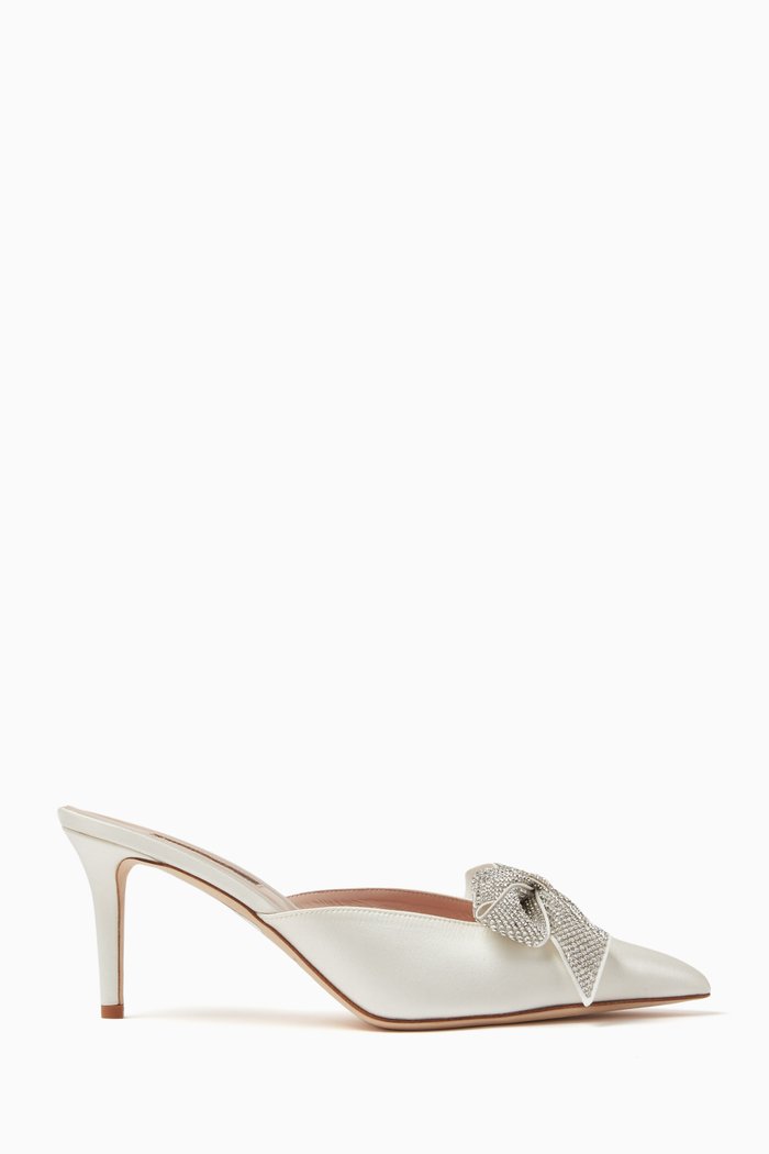 Paley 70 Mules in Satin, Neutral